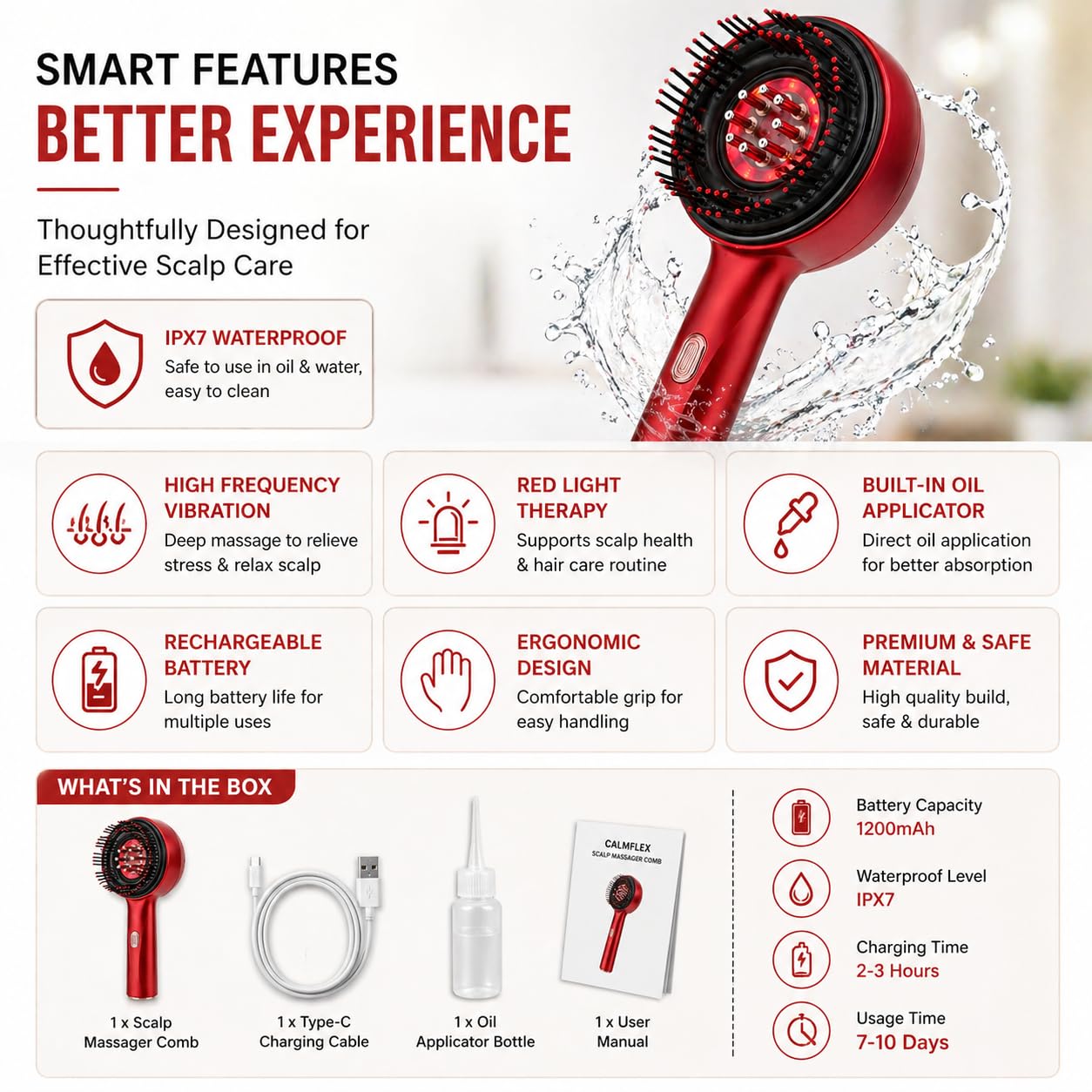 3-in-1 Electric Massage Comb – Smooth, Shine & Relax